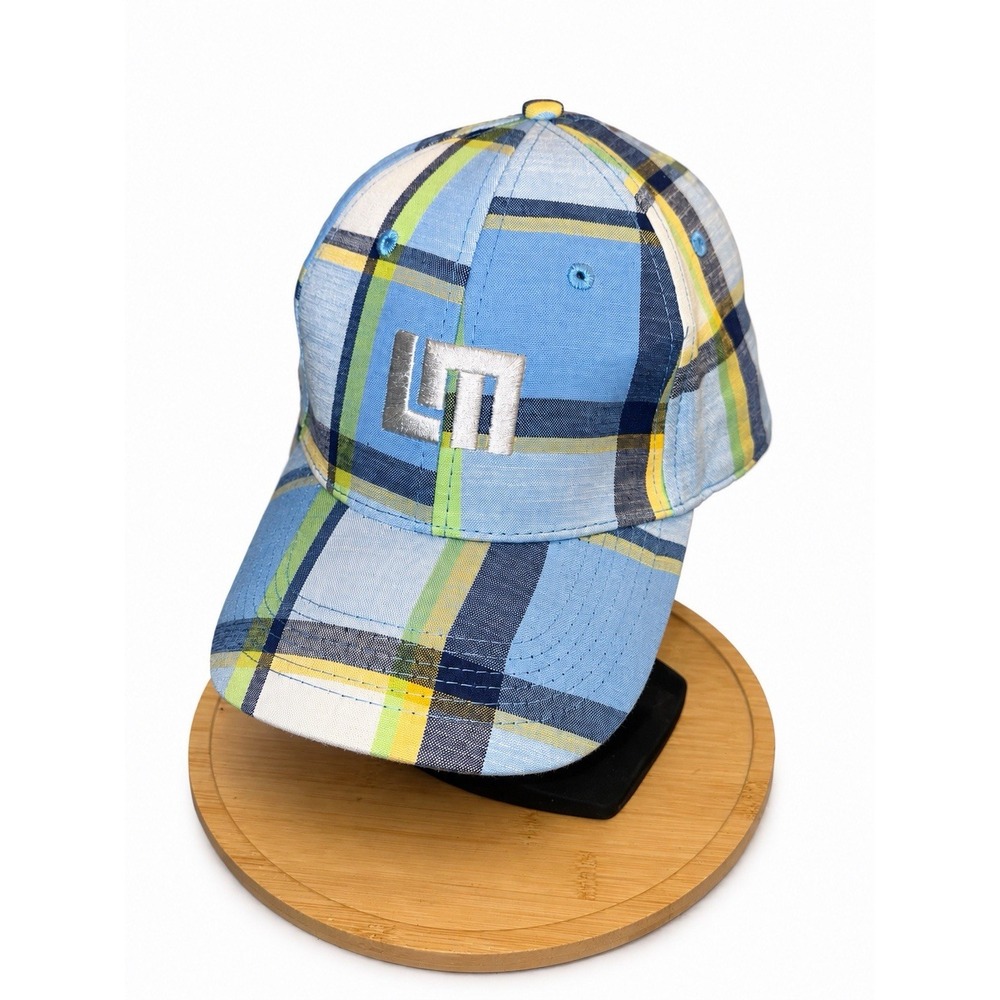 Loudmouth Golf Hat Cap Plaid Blue Green All Over Print Adjustable Headsweats, OS